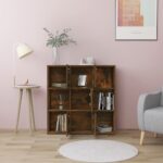vidaXL Knižnica dymový dub 90x30x90 cm spracované drevo – Obrázok 3