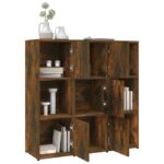 vidaXL Knižnica dymový dub 90x30x90 cm spracované drevo – Obrázok 4