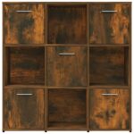 vidaXL Knižnica dymový dub 90x30x90 cm spracované drevo – Obrázok 6
