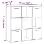 vidaXL Knižnica dymový dub 90x30x90 cm spracované drevo – Obrázok 8