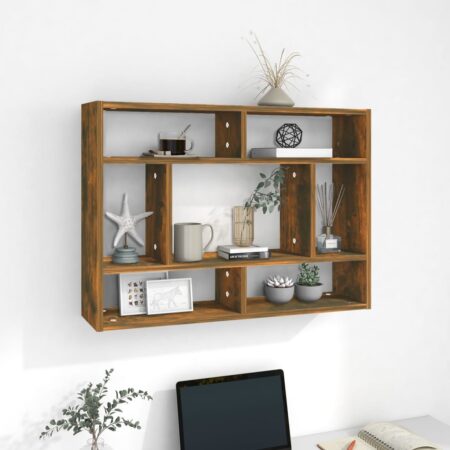 vidaXL Nástenná polica dymový dub 75x16x55 cm spracované drevo