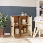 vidaXL Komody 2 ks dub sonoma 30x30x70 cm spracované drevo – Obrázok 3