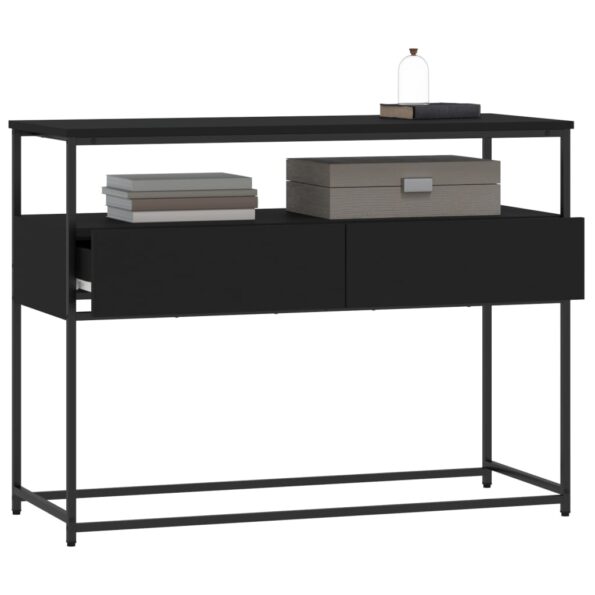 vidaXL Konzolový stolík čierny 100x40x75 cm kompozitné drevo – Obrázok 4