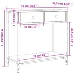 vidaXL Konzolový stolík dub sonoma 75 x 34,5 x 75 cm kompozitné drevo – Obrázok 11