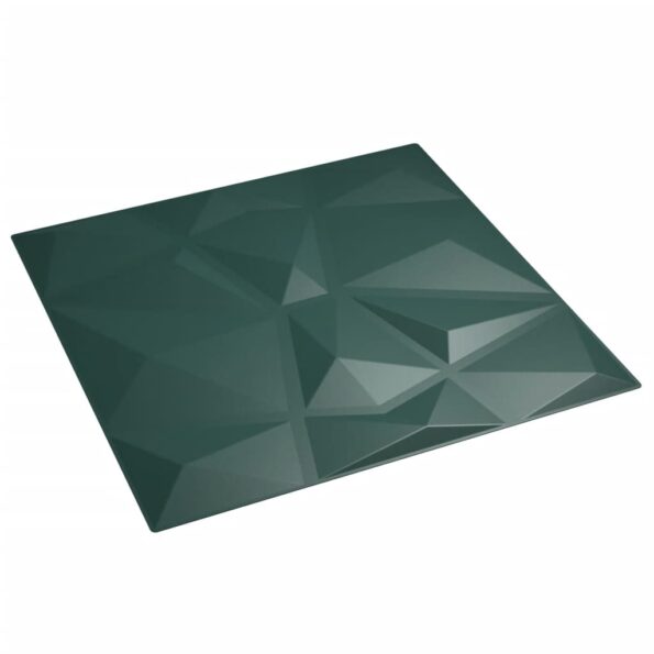 vidaXL Nástenné panely 24 ks, zelené 50x50 cm, XPS 6 m² diamant – Obrázok 4