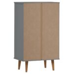 vidaXL Skrinka na topánky MOLDE, sivá 59,5x35x103 cm, borovicový masív – Obrázok 7