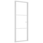 vidaXL Vnútorné dvere 76x201,5 cm biele ESG sklo a hliník – Obrázok 2