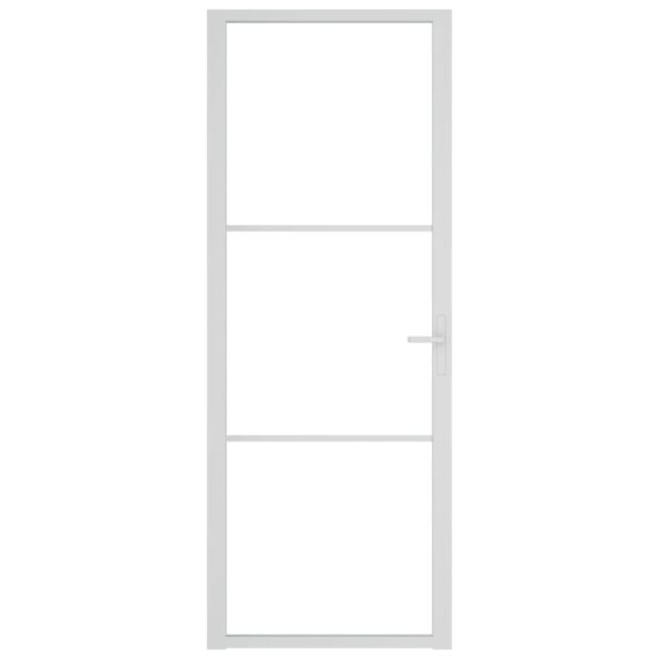vidaXL Vnútorné dvere 76x201,5 cm biele ESG sklo a hliník – Obrázok 3