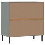 vidaXL Komoda s 3 zásuvkami sivá 77x40x79,5 cm masívne drevo OSLO – Obrázok 7