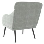 VidaXL Kreslo svetlosivé 63x76x80 cm zamat – Obrázok 5