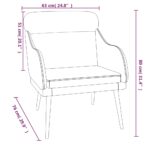 VidaXL Kreslo svetlosivé 63x76x80 cm zamat – Obrázok 8