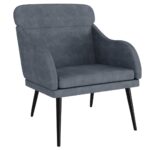 vidaXL Kreslo tmavosivé 63x76x80 cm zamat – Obrázok 2