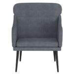vidaXL Kreslo tmavosivé 63x76x80 cm zamat – Obrázok 3