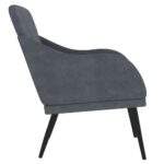 vidaXL Kreslo tmavosivé 63x76x80 cm zamat – Obrázok 4