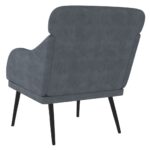 vidaXL Kreslo tmavosivé 63x76x80 cm zamat – Obrázok 5