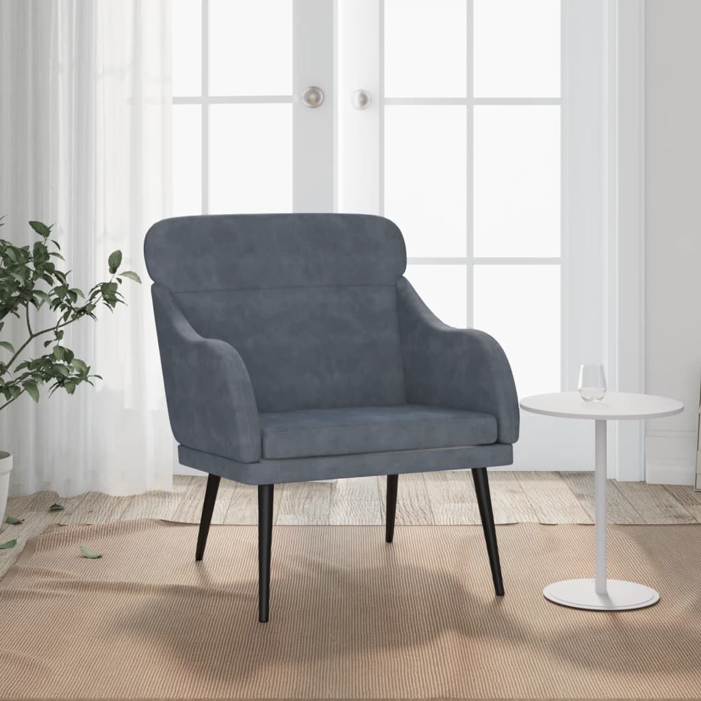 VXL8720845676438_m_en_hd_1.jpg vidaXL Kreslo tmavosivé 63x76x80 cm zamat – Obrázok 1
