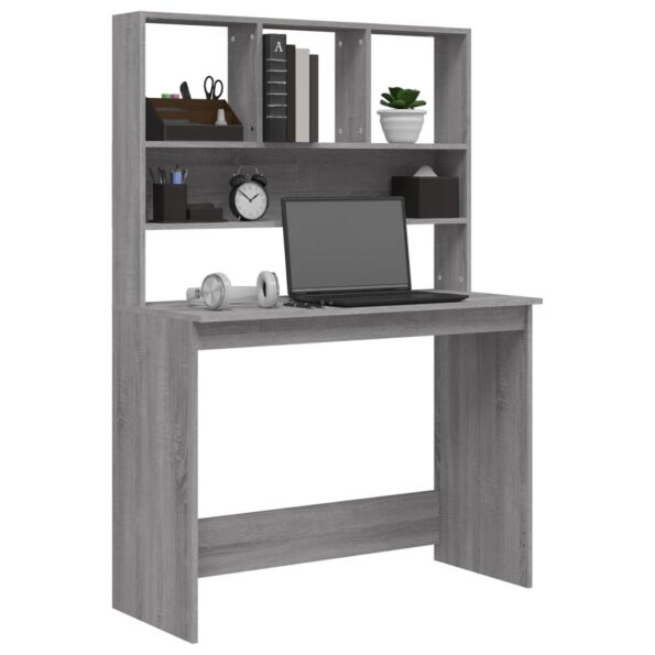 VXL8720845693428_g_en_hd_2.jpg vidaXL Stôl s policami sivý dub sonoma 102x45x148cm spracované drevo – Obrázok 4