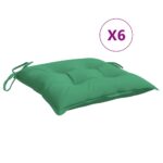 vidaXL Podložky na stoličku 6 ks, zelené 40x40x7 cm, oxfordská látka – Obrázok 2