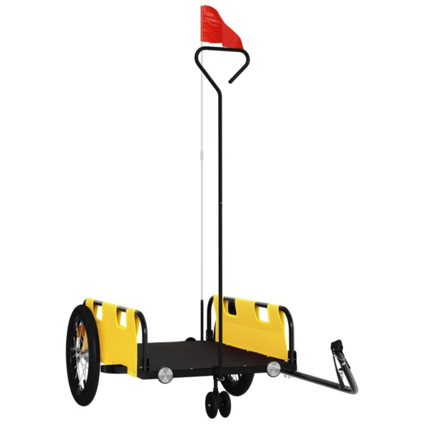 vidaXL Príves na bicykel, žltý, oxfordská látka, železo – Obrázok 2