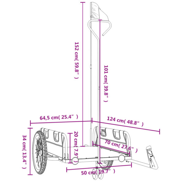 vidaXL Príves na bicykel, žltý, oxfordská látka, železo – Obrázok 11