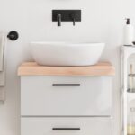 vidaXL Kúpeľňová doska 60x60x(2-6) cm neošetrený masív