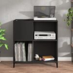 vidaXL Skrinka na platne čierna 84,5x38x89 cm kompozitné drevo – Obrázok 3