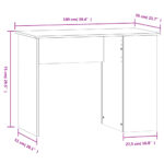 vidaXL Stôl dymový dub 100x55x75 cm spracované drevo – Obrázok 8