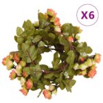 vidaXL Umelé kvetinové girlandy 6 ks západ slnka červená 250 cm