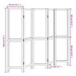 vidaXL Paraván 5 panelov tmavohnedý masívne drevo paulownie – Obrázok 8