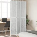 vidaXL Paraván 3 panely biely masívne drevo paulovnie