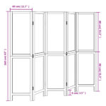 vidaXL Paraván 5 panelov biely masívne drevo paulovnie – Obrázok 8