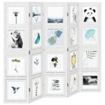 vidaXL Paraván 5 panelov biely masívne drevo paulovnie – Obrázok 4