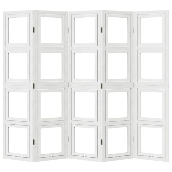 vidaXL Paraván 5 panelov biely masívne drevo paulovnie – Obrázok 5