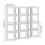 vidaXL Paraván 5 panelov biely masívne drevo paulovnie – Obrázok 9