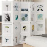 vidaXL Paraván 5 panelov biely masívne drevo paulovnie