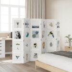 vidaXL Paraván 6 panelov biely masívne drevo paulovnie – Obrázok 3