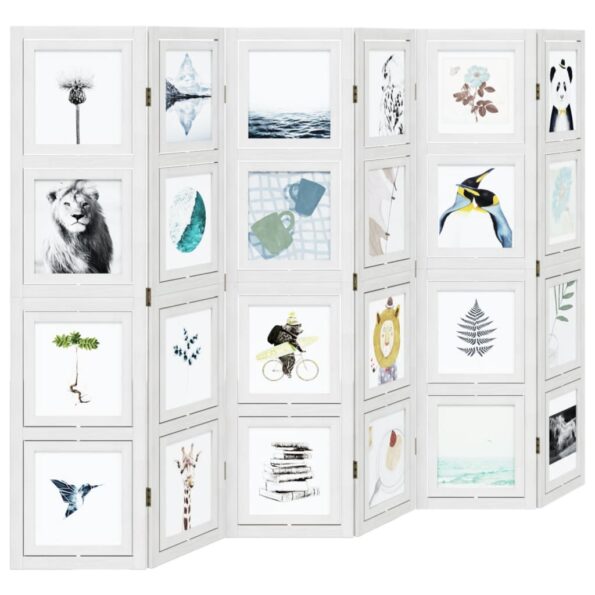 vidaXL Paraván 6 panelov biely masívne drevo paulovnie – Obrázok 4