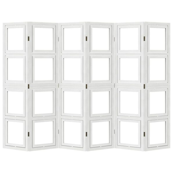 vidaXL Paraván 6 panelov biely masívne drevo paulovnie – Obrázok 5