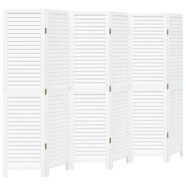 vidaXL Paraván 6 panelov biely masívne drevo paulovnie – Obrázok 2