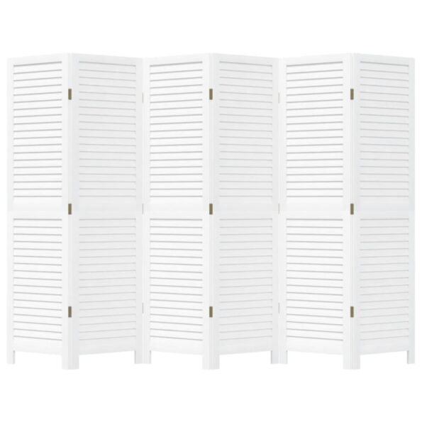 vidaXL Paraván 6 panelov biely masívne drevo paulovnie – Obrázok 4