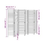 vidaXL Paraván 6 panelov biely masívne drevo paulovnie – Obrázok 8