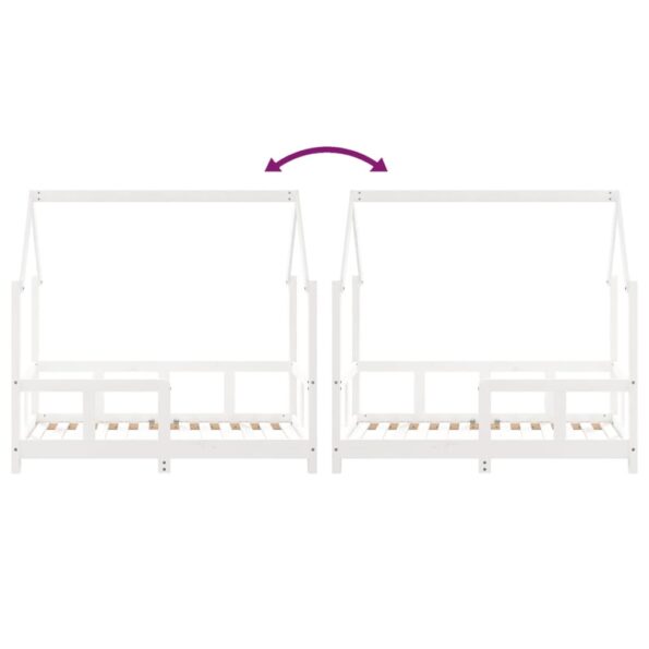 vidaXL Rám detskej postele biely 70x140 cm masívna borovica – Obrázok 7
