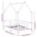 vidaXL Rám detskej postele biely 70x140 cm masívna borovica – Obrázok 10