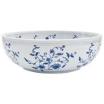 vidaXL Umývadlo na dosku bielo-modré okrúhle Φ41x14 cm keramické – Obrázok 2