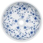 vidaXL Umývadlo na dosku bielo-modré okrúhle Φ41x14 cm keramické – Obrázok 4