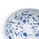 vidaXL Umývadlo na dosku bielo-modré okrúhle Φ41x14 cm keramické – Obrázok 5