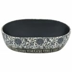 vidaXL Umývadlo na dosku, čierno modré, oválne 47x33x13 cm, keramika – Obrázok 4