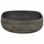 vidaXL Umývadlo na dosku sivo-čierne oválne 59x40x14 cm keramické – Obrázok 5