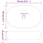 vidaXL Umývadlo na dosku sivo-čierne oválne 59x40x14 cm keramické – Obrázok 8