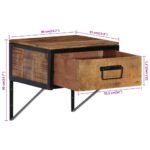 vidaXL Nočný stolík 40x35x40 cm, mangový masív – Obrázok 8